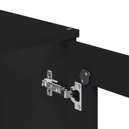 Vitrinskåp VIKEN svart 80x40x190 cm massiv furu