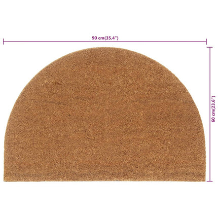 Dörrmatta naturlig halvrund 60x90 cm tuftad kokos