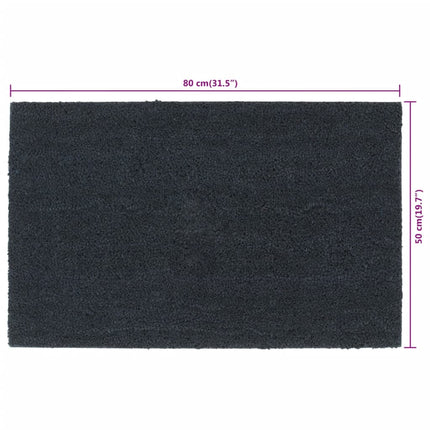 Dörrmatta mörkgrå 50x80 cm tuftad kokos