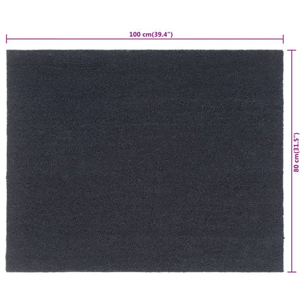 Dörrmatta mörkgrå 80x100 cm tuftad kokos