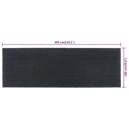 Dörrmatta mörkgrå 100x300 cm tuftad kokos