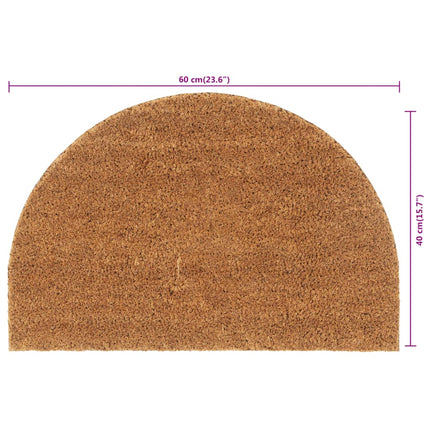 Dörrmatta naturlig halvrund 40x60 cm tuftad kokos