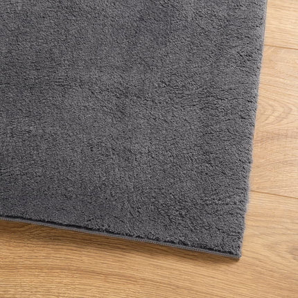 Mjuk matta HUARTE med kort lugg tvättbar antracit 60x110 cm