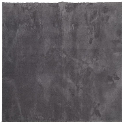 Mjuk matta HUARTE med kort lugg tvättbar antracit 160x160 cm