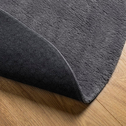Mjuk matta HUARTE med kort lugg tvättbar antracit Ø 120 cm