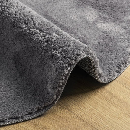 Mjuk matta HUARTE med kort lugg tvättbar antracit Ø 120 cm