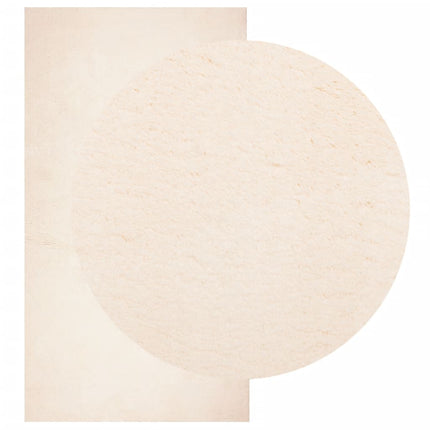 Mjuk matta HUARTE med kort lugg tvättbar beige 60x110 cm