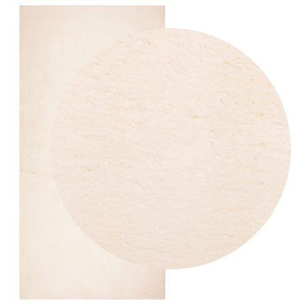 Mjuk matta HUARTE med kort lugg tvättbar beige 100x200 cm