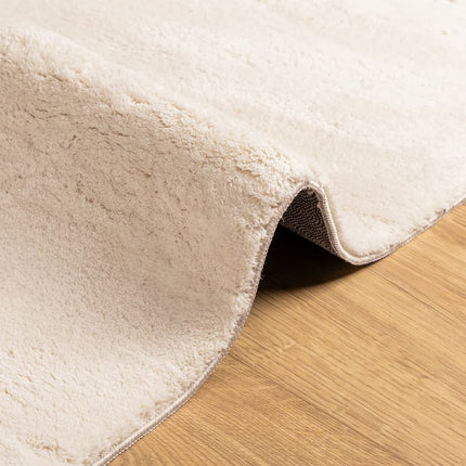 Mjuk matta HUARTE med kort lugg tvättbar beige 120x120 cm