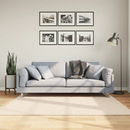 Mjuk matta HUARTE med kort lugg tvättbar beige 160x160 cm