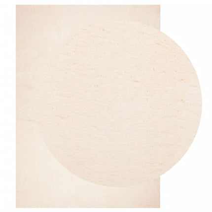 Mjuk matta HUARTE med kort lugg tvättbar beige 160x230 cm