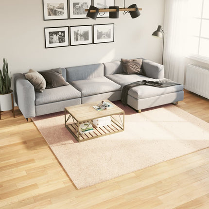 Mjuk matta HUARTE med kort lugg tvättbar beige 240x240 cm