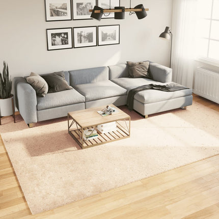 Mjuk matta HUARTE med kort lugg tvättbar beige 240x340 cm
