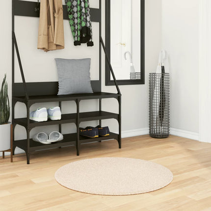 Mjuk matta HUARTE med kort lugg tvättbar beige Ø 80 cm