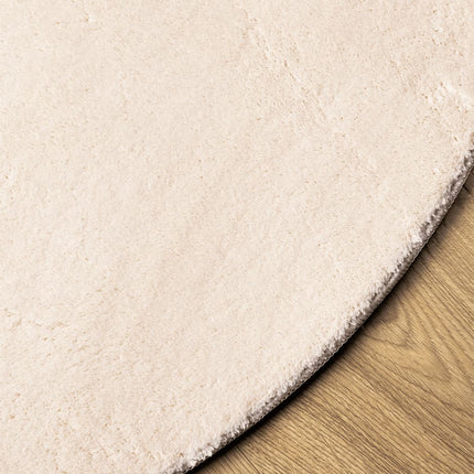 Mjuk matta HUARTE med kort lugg tvättbar beige Ø 120 cm