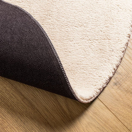 Mjuk matta HUARTE med kort lugg tvättbar beige Ø 120 cm
