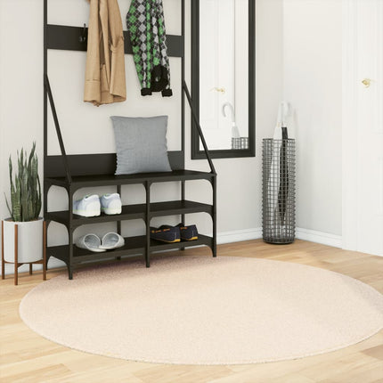 Mjuk matta HUARTE med kort lugg tvättbar beige Ø 160 cm