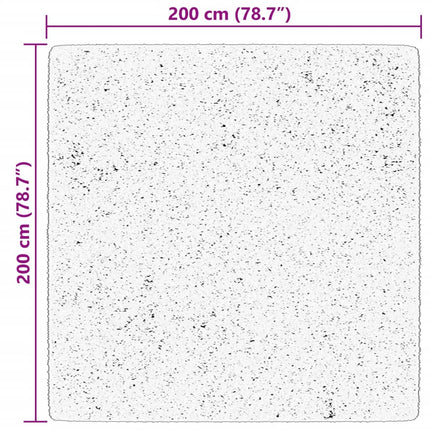 Mjuk matta HUARTE med kort lugg tvättbar gräddvit 200x200 cm