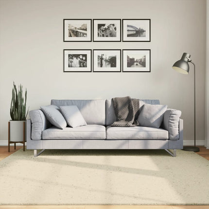 Mjuk matta HUARTE med kort lugg tvättbar gräddvit 200x200 cm