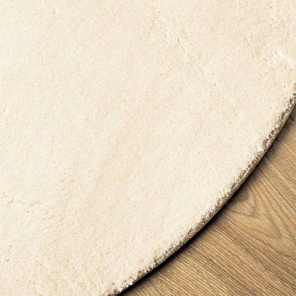 Mjuk matta HUARTE med kort lugg tvättbar gräddvit Ø 100 cm