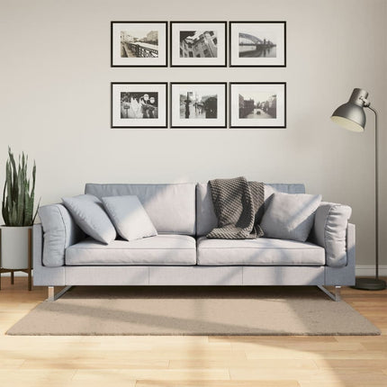Mjuk matta HUARTE med kort lugg tvättbar sandbeige 80x150 cm