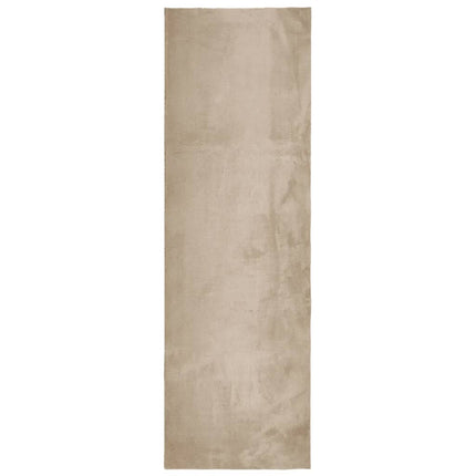 Mjuk matta HUARTE med kort lugg tvättbar sandbeige 80x250 cm