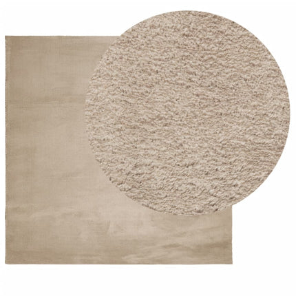 Mjuk matta HUARTE med kort lugg tvättbar sandbeige 240x240 cm