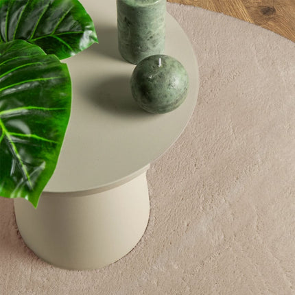 Mjuk matta HUARTE med kort lugg tvättbar sandbeige Ø 200 cm