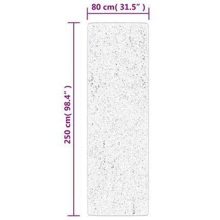 Mjuk matta HUARTE med kort lugg tvättbar grå 80x250 cm