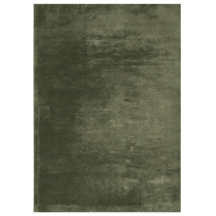 Mjuk matta HUARTE med kort lugg tvättbar skogsgrön 120x170 cm