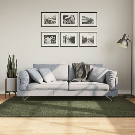 Mjuk matta HUARTE med kort lugg tvättbar skogsgrön 140x200 cm