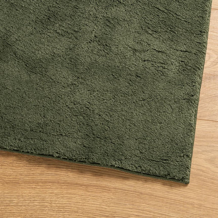 Mjuk matta HUARTE med kort lugg tvättbar skogsgrön 200x200 cm