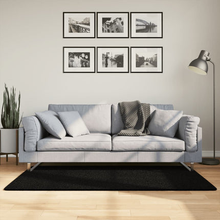 Mjuk matta HUARTE med kort lugg tvättbar svart 80x150 cm