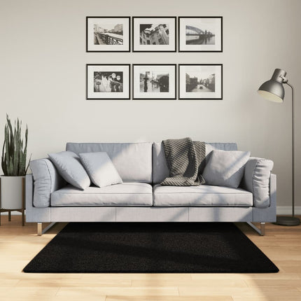 Mjuk matta HUARTE med kort lugg tvättbar svart 120x120 cm