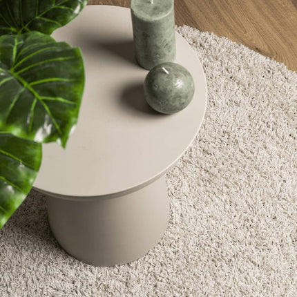Ryamatta PAMPLONA lång lugg modern gräddvit Ø 200 cm