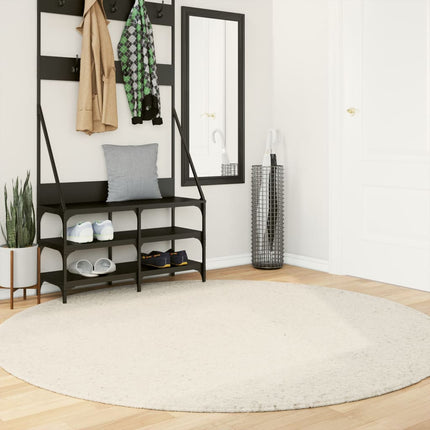 Ryamatta PAMPLONA lång lugg modern gräddvit Ø 200 cm