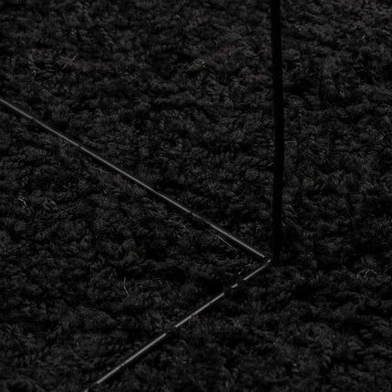 Ryamatta PAMPLONA lång lugg modern svart 140x200 cm