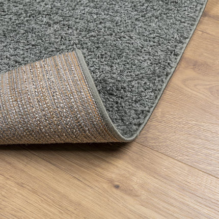 Ryamatta PAMPLONA lång lugg modern grön 160x160 cm