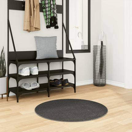 Matta IZA kort lugg skandinavisk look antracit Ø 80 cm