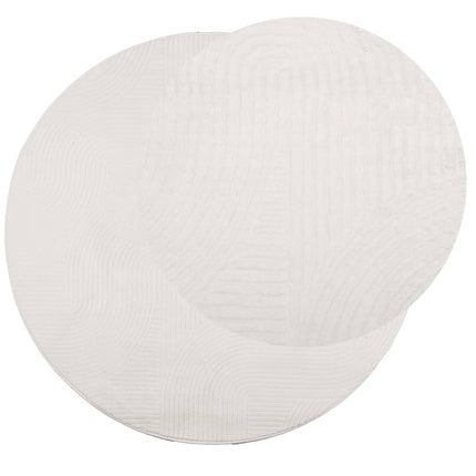 Matta IZA kort lugg skandinavisk look gräddvit Ø 80 cm