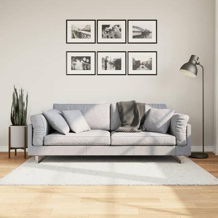 Matta OVIEDO kort lugg gräddvit 120x120 cm