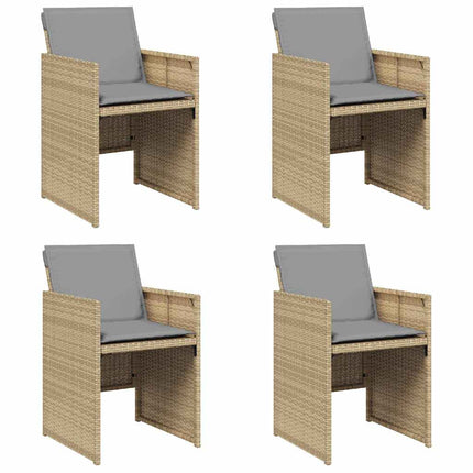 Trädgårdsstolar med dynor 4 st blandad beige konstrotting