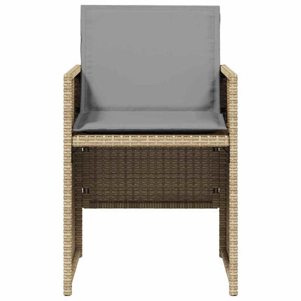 Trädgårdsstolar med dynor 4 st blandad beige konstrotting