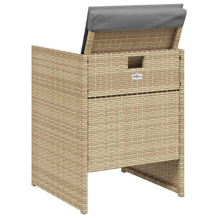 Trädgårdsstolar med dynor 4 st blandad beige konstrotting