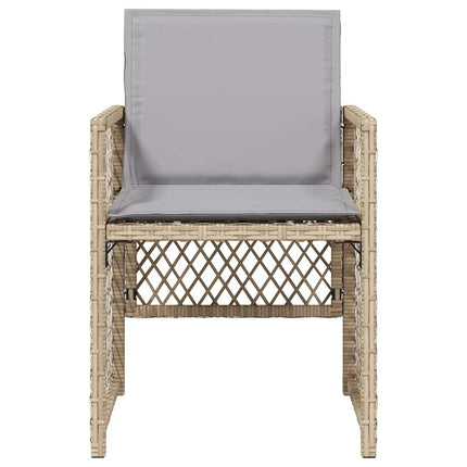 Trädgårdsstolar med dynor 4 st blandad beige konstrotting