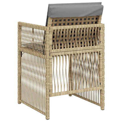 Trädgårdsstolar med dynor 4 st blandad beige konstrotting