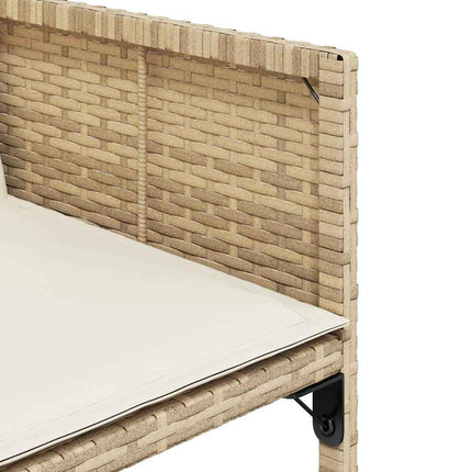 Trädgårdsstolar med dynor 4 st beige konstrotting