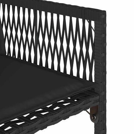 Trädgårdsstolar med dynor 4 st svart konstrotting