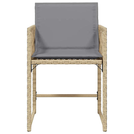 Trädgårdsstolar med dynor 4 st blandad beige konstrotting