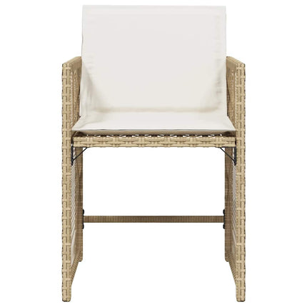 Trädgårdsstolar med dynor 4 st beige konstrotting